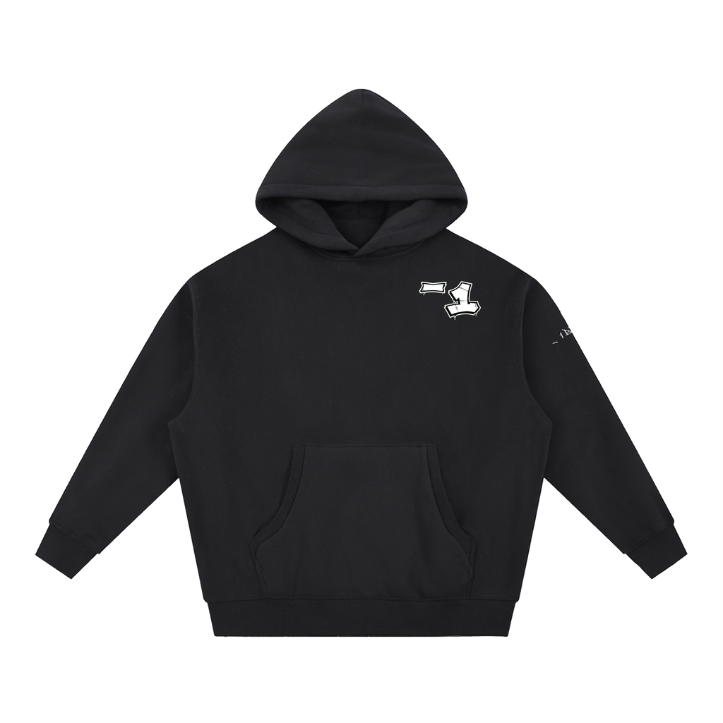 _1 BRAND boxy graffiti tag hoodie