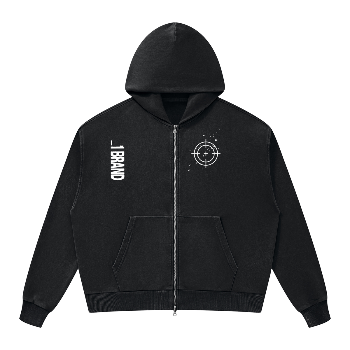 _1 brand baggy y2k anarchy zip up