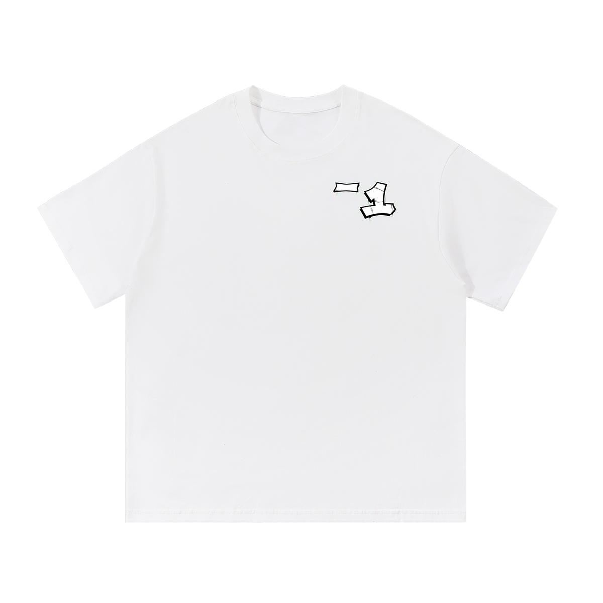 _1 brand graffiti logo tee